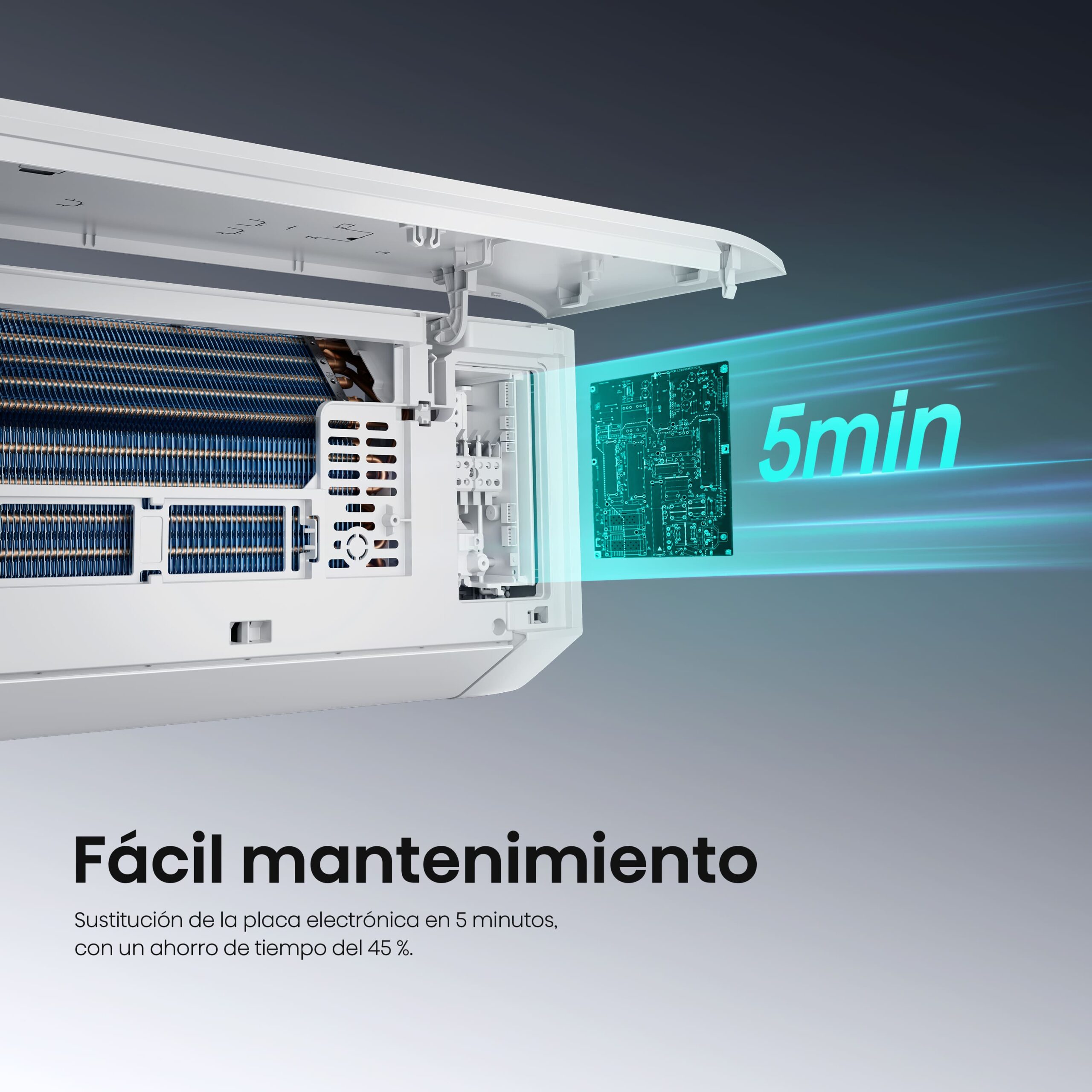 Fácil limpieza y mantenimiento Hisense ha diseñado esta gama pensando también en simplificar las tareas habituales de mantenimiento.  El equipo incorpora panel extraíble y lavable, autolimpieza interior, sistema 4 filtros en 1 y diseño orientado a facilitar el mantenimiento.  El acceso simplificado a diferentes componentes permite mantener el equipo en mejores condiciones de uso y facilita las intervenciones de mantenimiento.